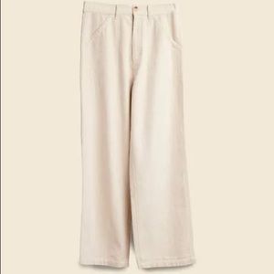 Mollusk California linen Natural high waist wide leg painter pant